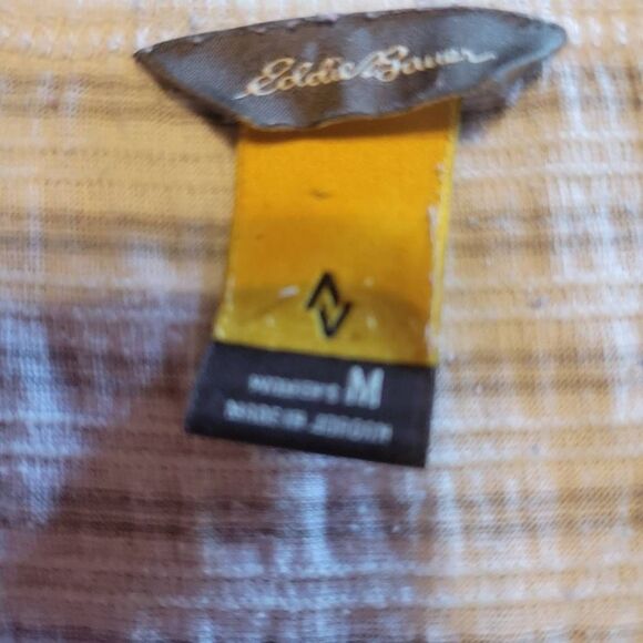 Eddie Bauer Long Sleeve  Cotton V-Neck Top Gray Size Medium - Picture 5 of 5